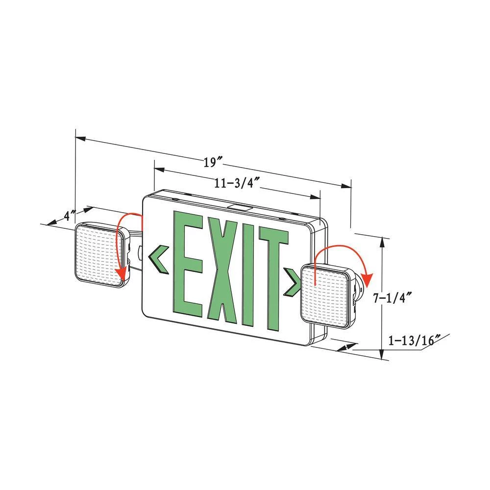Budget ๐ ECL3 Self-Diagnostic 25-Watt Equivalent 120-Volt Integrated LED Emergency Exit Sign, Green Lettering by NICOR ๐ 14 Budget ๐ ECL3 Self-Diagnostic 25-Watt Equivalent 120-Volt Integrated LED Emergency Exit Sign, Green Lettering by NICOR ๐ - Image 12