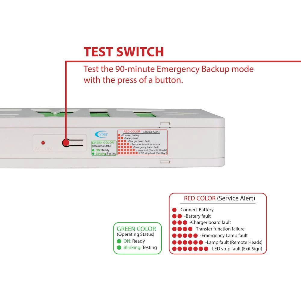 Budget ๐ ECL3 Self-Diagnostic 25-Watt Equivalent 120-Volt Integrated LED Emergency Exit Sign, Green Lettering by NICOR ๐ 6 Budget ๐ ECL3 Self-Diagnostic 25-Watt Equivalent 120-Volt Integrated LED Emergency Exit Sign, Green Lettering by NICOR ๐ - Image 4