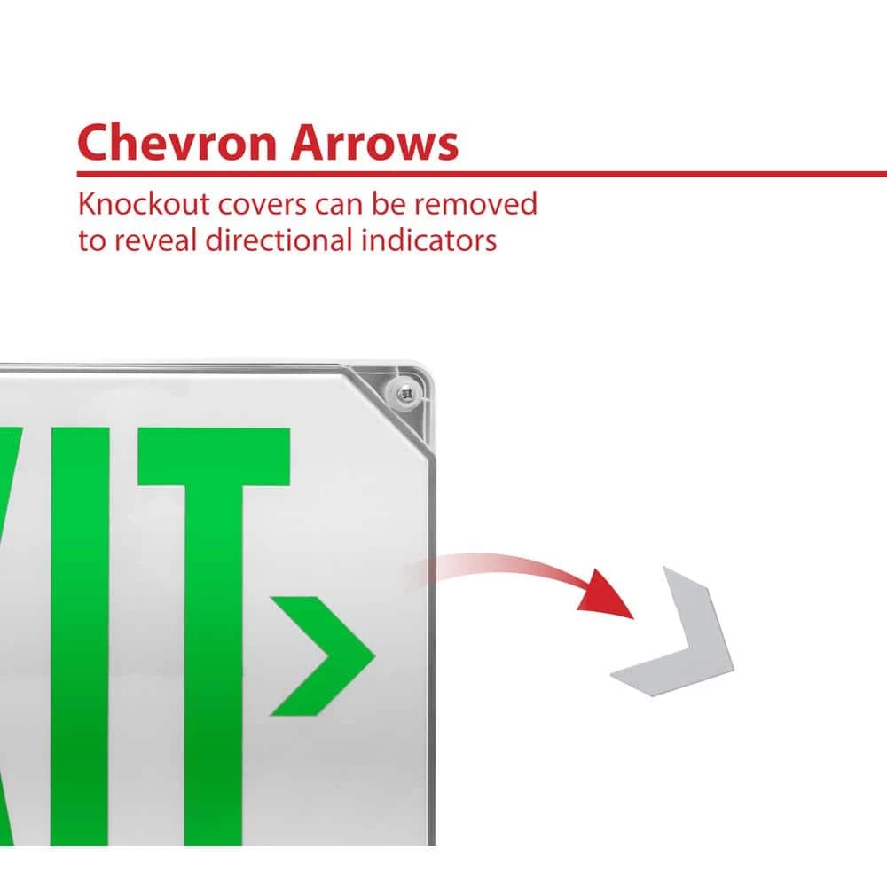 Cheap ๐ ECL5 Series 25-Watt Equivalent Integrated LED Outdoor White Exit Sign with Adjustable Light Heads, Green Lettering by NICOR ๐ 7 Cheap ๐ ECL5 Series 25-Watt Equivalent Integrated LED Outdoor White Exit Sign with Adjustable Light Heads, Green Lettering by NICOR ๐ - Image 5
