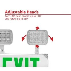 Cheap ๐ ECL5 Series 25-Watt Equivalent Integrated LED Outdoor White Exit Sign with Adjustable Light Heads, Green Lettering by NICOR ๐ 14 Cheap ๐ ECL5 Series 25-Watt Equivalent Integrated LED Outdoor White Exit Sign with Adjustable Light Heads, Green Lettering by NICOR ๐ -NICOR Sales Store white nicor emergency exit lights ecl51unvwhg2 40 1000