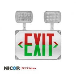 Cheap ๐ ECL5 Series 25-Watt Equivalent Integrated LED Outdoor White Exit Sign with Adjustable Light Heads, Green Lettering by NICOR ๐ 20 Cheap ๐ ECL5 Series 25-Watt Equivalent Integrated LED Outdoor White Exit Sign with Adjustable Light Heads, Green Lettering by NICOR ๐ -NICOR Sales Store white nicor emergency exit lights ecl51unvwhg2 44 1000