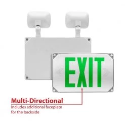 Cheap ๐ ECL5 Series 25-Watt Equivalent Integrated LED Outdoor White Exit Sign with Adjustable Light Heads, Green Lettering by NICOR ๐ 18 Cheap ๐ ECL5 Series 25-Watt Equivalent Integrated LED Outdoor White Exit Sign with Adjustable Light Heads, Green Lettering by NICOR ๐ -NICOR Sales Store white nicor emergency exit lights ecl51unvwhg2 c3 1000