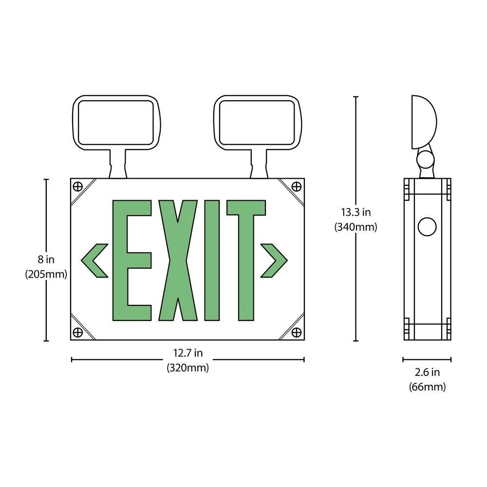 Cheap ๐ ECL5 Series 25-Watt Equivalent Integrated LED Outdoor White Exit Sign with Adjustable Light Heads, Green Lettering by NICOR ๐ 12 Cheap ๐ ECL5 Series 25-Watt Equivalent Integrated LED Outdoor White Exit Sign with Adjustable Light Heads, Green Lettering by NICOR ๐ - Image 10