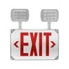 Brand new 🥰 ECL5 Series 25-Watt Equivalent Integrated LED Outdoor White Exit Sign with Adjustable Light Heads, Red Lettering by NICOR 😀