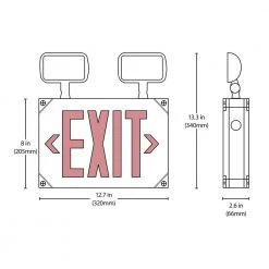 Brand new 🥰 ECL5 Series 25-Watt Equivalent Integrated LED Outdoor White Exit Sign with Adjustable Light Heads, Red Lettering by NICOR 😀 -NICOR Sales Store white nicor emergency exit lights ecl51unvwhr2 fa 1000