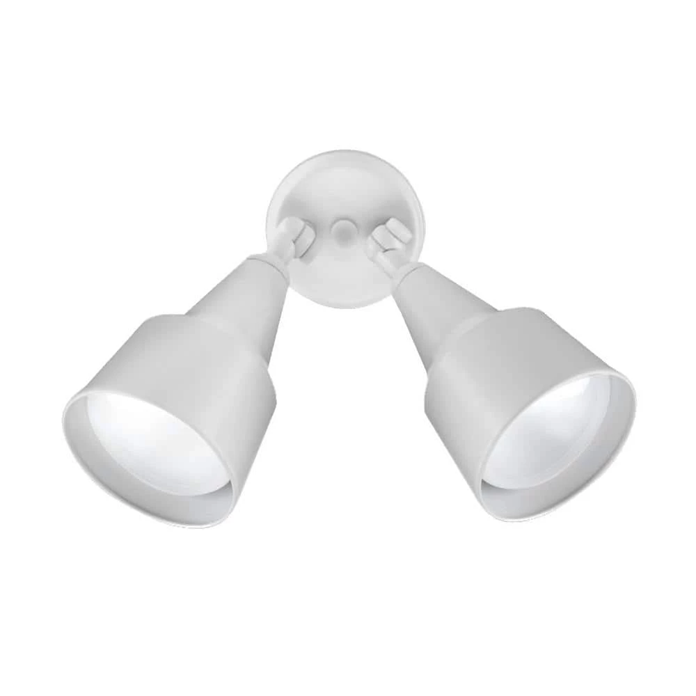 Discount 👏 Double Cone 150-Watt White 2-Light Outdoor Flood Light with Adjustable Heads by NICOR ⭐ 3 Discount 👏 Double Cone 150-Watt White 2-Light Outdoor Flood Light with Adjustable Heads by NICOR ⭐