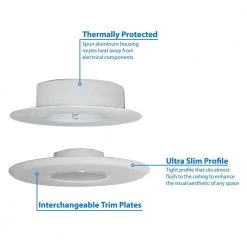 Cheapest 🧨 SureFit 9.6-Watt White Integrated LED Flush Mount with 2700K by NICOR 🧨 -NICOR Sales Store white nicor flush mount lights dlf 10 120 2k wh 1f 1000