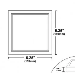 Discount 💯 DSE6 6 in. Square White LED Flush Mount Ceiling Light, 4000K by NICOR 🔔 -NICOR Sales Store white nicor flush mount lights dse621204ksqwh 44 1000