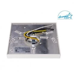 Discount 💯 DSE6 6 in. Square White LED Flush Mount Ceiling Light, 4000K by NICOR 🔔 -NICOR Sales Store white nicor flush mount lights dse621204ksqwh 4f 1000