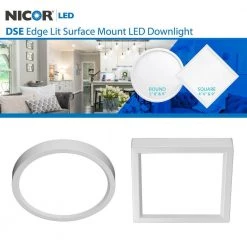 Discount 💯 DSE6 6 in. Square White LED Flush Mount Ceiling Light, 4000K by NICOR 🔔 -NICOR Sales Store white nicor flush mount lights dse621204ksqwh d4 1000