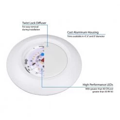Best Pirce 🌟 DSK Series 4 in. White Integrated LED Flush Mount Surface Mount Downlight, 2700K by NICOR 🔔 -NICOR Sales Store white nicor flush mount lights dsk42061202kwh 4f 1000