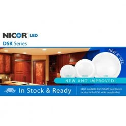 Best Pirce 🌟 DSK Series 4 in. White Integrated LED Flush Mount Surface Mount Downlight, 2700K by NICOR 🔔 -NICOR Sales Store white nicor flush mount lights dsk42061202kwh d4 1000