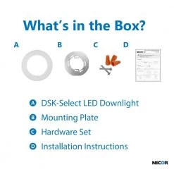 Brand new 🛒 DSK4 Round 4 in. Selectable Surface Mount Integrated LED Recessed Trim Kit by NICOR 🎁 -NICOR Sales Store white nicor flush mount lights dsk43120swh 1f 1000
