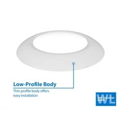 Brand new 🛒 DSK4 Round 4 in. Selectable Surface Mount Integrated LED Recessed Trim Kit by NICOR 🎁 -NICOR Sales Store white nicor flush mount lights dsk43120swh 4f 1000