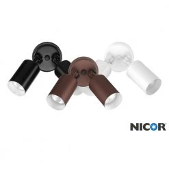 Deals 😉 Double Bullet 50-Watt 2-Light White Outdoor Wall Lantern Sconce by NICOR 🔥 -NICOR Sales Store white nicor outdoor sconces 11522 1f 1000