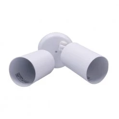 Deals 😉 Double Bullet 50-Watt 2-Light White Outdoor Wall Lantern Sconce by NICOR 🔥 -NICOR Sales Store white nicor outdoor sconces 11522 40 1000