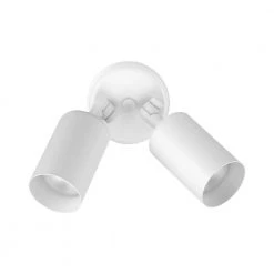 Deals 😉 Double Bullet 50-Watt 2-Light White Outdoor Wall Lantern Sconce by NICOR 🔥