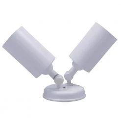 Deals 😉 Double Bullet 50-Watt 2-Light White Outdoor Wall Lantern Sconce by NICOR 🔥 -NICOR Sales Store white nicor outdoor sconces 11522 a0 1000