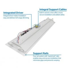 Budget 🧨 TAR Select 1 ft. x 4 ft. 250-Watt Equivalent Integrated LED White Troffer by NICOR ⌛ -NICOR Sales Store white nicor troffers tars114u 1f 1000