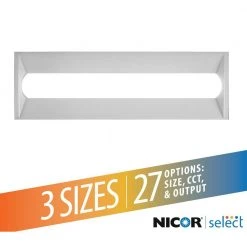 Budget 🧨 TAR Select 1 ft. x 4 ft. 250-Watt Equivalent Integrated LED White Troffer by NICOR ⌛ -NICOR Sales Store white nicor troffers tars114u 44 1000