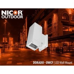 Wholesale 🤩 Dorado 90-Watt Equivalent Integrated LED White Outdoor Cylinder Wall Pack Light with Up/Down Fan Distribution, 3000K by NICOR ✨ -NICOR Sales Store white nicor wall pack lights owcf4n1036mv30wh 66 1000