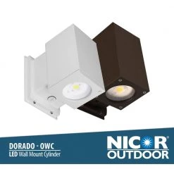 Wholesale 🤩 Dorado 125-Watt Equivalent Square Integrated LED White Outdo or Cylinder Wall Pack Light, 5000K by NICOR 🔥 -NICOR Sales Store white nicor wall pack lights owcq4d1022mv50wh 76 1000