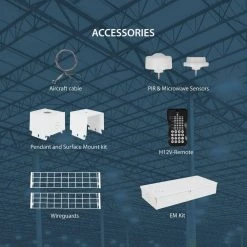 Best Pirce 🌟 HML1 1 ft. 700-Watt Equivalent Integrated LED White Slim High Bay Light with Sensor Socket 5000K by NICOR 🎁 -NICOR Sales Store white powder coat nicor high bay lights hml1150u50as 77 1000