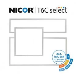 Brand new 🛒 T6C 1 ft. x 4 ft. 200-Watt Equivalent Integrated LED White Troffer, Selectable CCT by NICOR 💯 -NICOR Sales Store white powder coat nicor troffers t6cs114su8 1f 1000