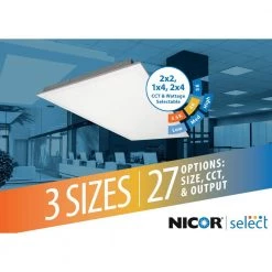 Brand new 🛒 T6C 1 ft. x 4 ft. 200-Watt Equivalent Integrated LED White Troffer, Selectable CCT by NICOR 💯 -NICOR Sales Store white powder coat nicor troffers t6cs114su8 77 1000