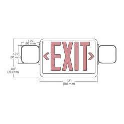 Buy 🥰 ECL1 25-Watt White Integrated LED Exit Sign with Emergency Lights and Red Lettering by NICOR 👍 -NICOR Sales Store white red lettering nicor emergency exit lights ecl1 10 unv wh r 2 fa 1000