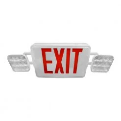 Outlet ⭐ ECL1 50-Watt Equivalent White Integrated LED Emergency Exit Sign with Remote Capability by NICOR 🛒 -NICOR Sales Store white red lettering nicor emergency exit lights ecl1 10 unv wh r2r 1f 1000