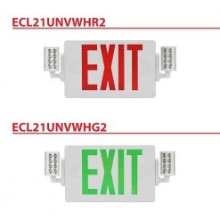 Best Sale ๐ ECL2 Series Slim LED Emergency Exit Sign Combo, Red Lettering by NICOR ๐ 21 Best Sale ๐ ECL2 Series Slim LED Emergency Exit Sign Combo, Red Lettering by NICOR ๐ -NICOR Sales Store white red lettering nicor emergency exit lights ecl21unvwhr2 c3 1000