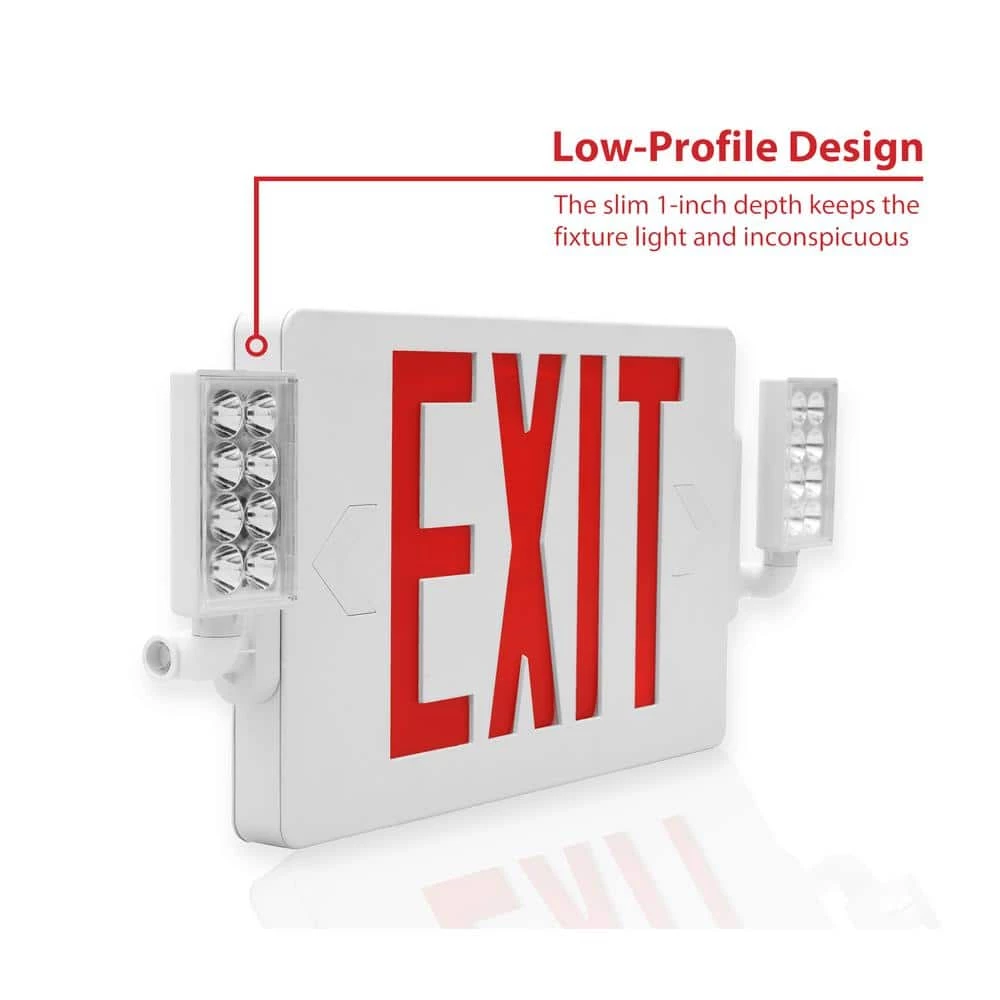 Best Sale ๐ ECL2 Series Slim LED Emergency Exit Sign Combo, Red Lettering by NICOR ๐ 4 Best Sale ๐ ECL2 Series Slim LED Emergency Exit Sign Combo, Red Lettering by NICOR ๐ - Image 2