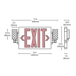 Best Sale ๐ ECL2 Series Slim LED Emergency Exit Sign Combo, Red Lettering by NICOR ๐ 25 Best Sale ๐ ECL2 Series Slim LED Emergency Exit Sign Combo, Red Lettering by NICOR ๐ -NICOR Sales Store white red lettering nicor emergency exit lights ecl21unvwhr2 fa 1000