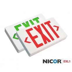Cheapest 😀 EXL1 Series 1.2-Volt White Integrated LED Emergency Exit Sign with Red Lettering by NICOR 💯 -NICOR Sales Store white red lettering nicor emergency exit lights exl1 10 unv wh r 2 76 1000