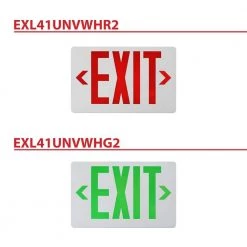 Deals 🤩 EXL4 Series Integrated LED White Emergency Exit Sign, Red Lettering by NICOR 😍 -NICOR Sales Store white red lettering nicor emergency exit lights exl41unvwhr2 c3 1000