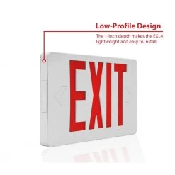 Deals 🤩 EXL4 Series Integrated LED White Emergency Exit Sign, Red Lettering by NICOR 😍 -NICOR Sales Store white red lettering nicor emergency exit lights exl41unvwhr2 e1 1000