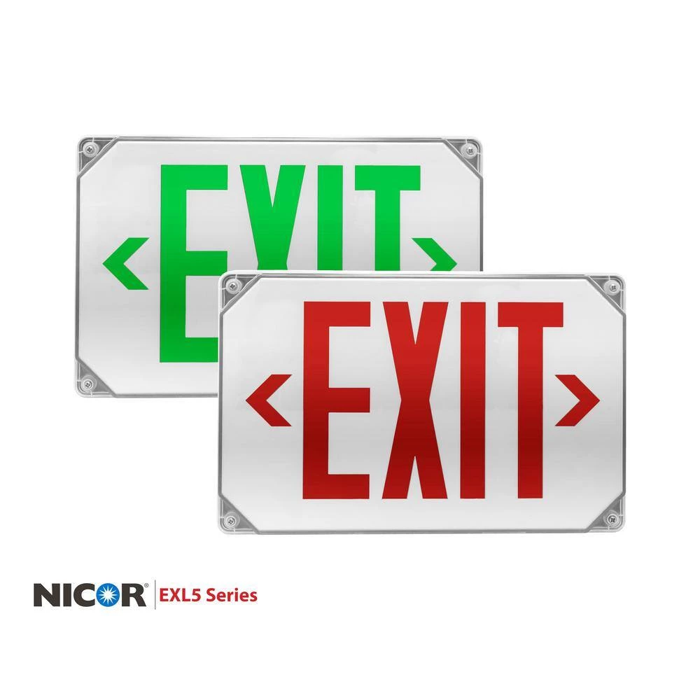 Flash Sale ๐ EXL5 Series 25-Watt Equivalent Integrated LED Outdoor White Emergency Exit Sign, Red Lettering by NICOR โ๏ธ 11 Flash Sale ๐ EXL5 Series 25-Watt Equivalent Integrated LED Outdoor White Emergency Exit Sign, Red Lettering by NICOR โ๏ธ - Image 9