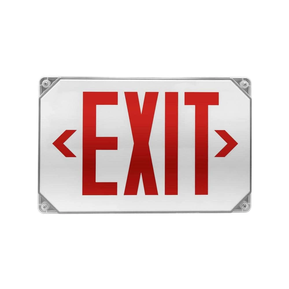 Flash Sale ๐ EXL5 Series 25-Watt Equivalent Integrated LED Outdoor White Emergency Exit Sign, Red Lettering by NICOR โ๏ธ 3 Flash Sale ๐ EXL5 Series 25-Watt Equivalent Integrated LED Outdoor White Emergency Exit Sign, Red Lettering by NICOR โ๏ธ