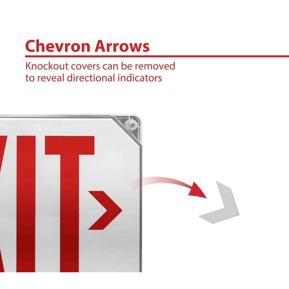 Flash Sale ๐ EXL5 Series 25-Watt Equivalent Integrated LED Outdoor White Emergency Exit Sign, Red Lettering by NICOR โ๏ธ 6 Flash Sale ๐ EXL5 Series 25-Watt Equivalent Integrated LED Outdoor White Emergency Exit Sign, Red Lettering by NICOR โ๏ธ - Image 4