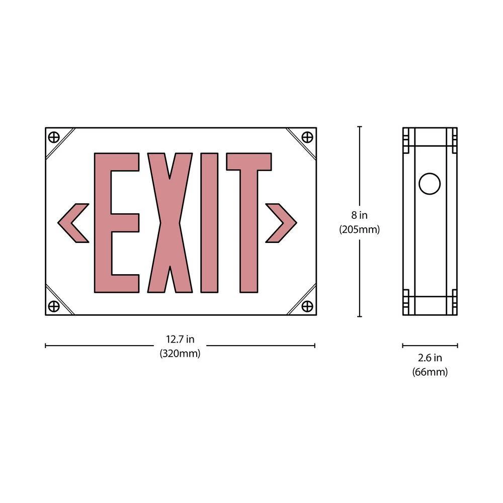 Flash Sale ๐ EXL5 Series 25-Watt Equivalent Integrated LED Outdoor White Emergency Exit Sign, Red Lettering by NICOR โ๏ธ 12 Flash Sale ๐ EXL5 Series 25-Watt Equivalent Integrated LED Outdoor White Emergency Exit Sign, Red Lettering by NICOR โ๏ธ - Image 10