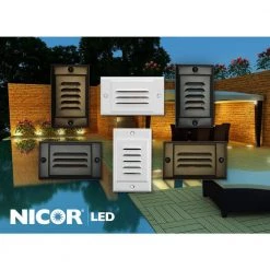 Best deal 🛒 STP Series Hardwire White LED Stair Light with Horizontal and Vertical Faceplates by NICOR 🔥 -NICOR Sales Store white vertical and horizontal nicor stair lights stp 10 120 wh d4 1000