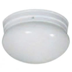 Coupon 🔔 1-Light White Flushmount with White Glass Shade by Yosemite Home Decor 🎁