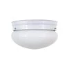 Outlet 👏 2-Light White Flush Mount with White Glass Shade by Yosemite Home Decor 🎉 -NICOR Sales Store white yosemite home decor flush mount lights 2003 6wh 64 1000