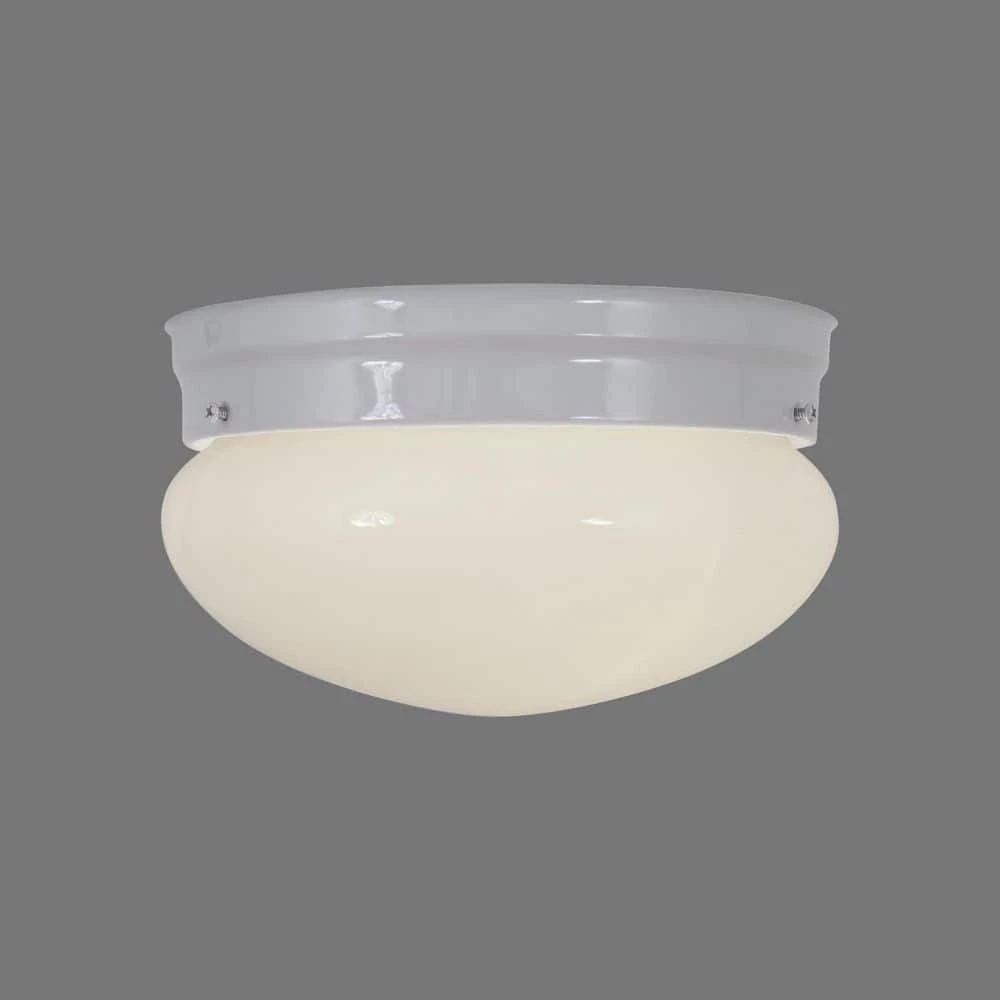 Outlet 👏 2-Light White Flush Mount with White Glass Shade by Yosemite Home Decor 🎉 4 Outlet 👏 2-Light White Flush Mount with White Glass Shade by Yosemite Home Decor 🎉 - Image 2