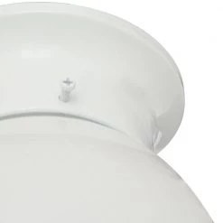 Promo 🔥 1-Light White Flush Mount with White Glass Shade by Yosemite Home Decor ✔️ -NICOR Sales Store white yosemite home decor flush mount lights 77 947wh 40 1000