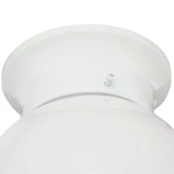 Promo 🔥 1-Light White Flush Mount with White Glass Shade by Yosemite Home Decor ✔️ -NICOR Sales Store white yosemite home decor flush mount lights 77 947wh a0 1000