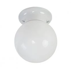 Promo 🔥 1-Light White Flush Mount with White Glass Shade by Yosemite Home Decor ✔️ -NICOR Sales Store white yosemite home decor flush mount lights 77 947wh c3 1000