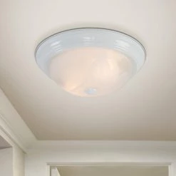 Best reviews of ✨ Belen 2-Light White Flush Mount with White Marble Glass Shade by Yosemite Home Decor 🥰 -NICOR Sales Store white yosemite home decor flush mount lights jk102 13wh 1f 1000