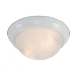 Best reviews of ✨ Belen 2-Light White Flush Mount with White Marble Glass Shade by Yosemite Home Decor 🥰